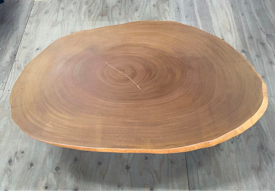 一枚板 座卓 天然木 テーブル ローテーブル 脚付き -304-