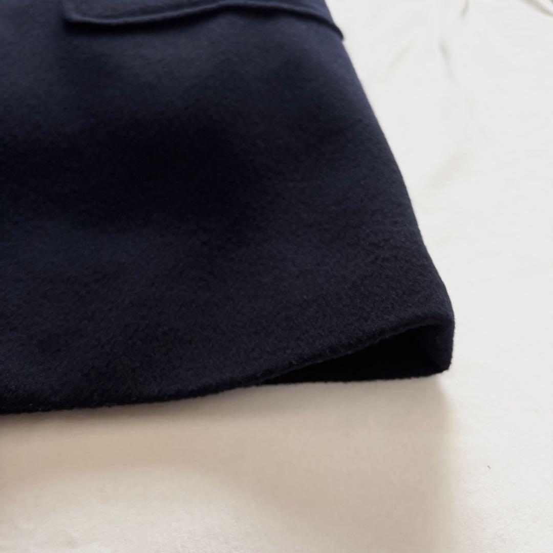 極美品☆セオリーリュクス 毛100% ダッフルコート ネイビー ダウン