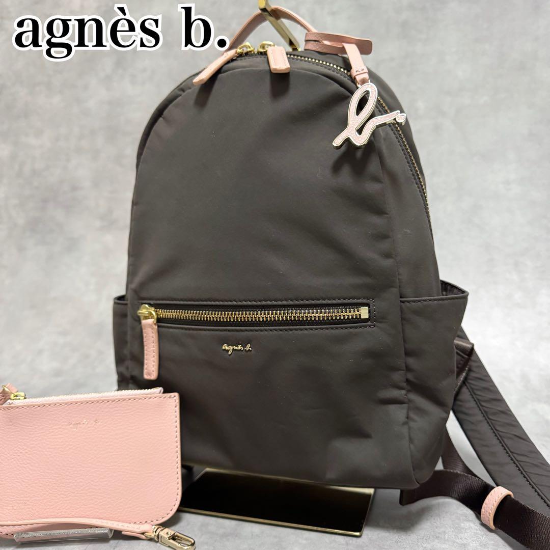 かおりん アニエスベー ピンク ブラウン リュック ミニ ポーチ付