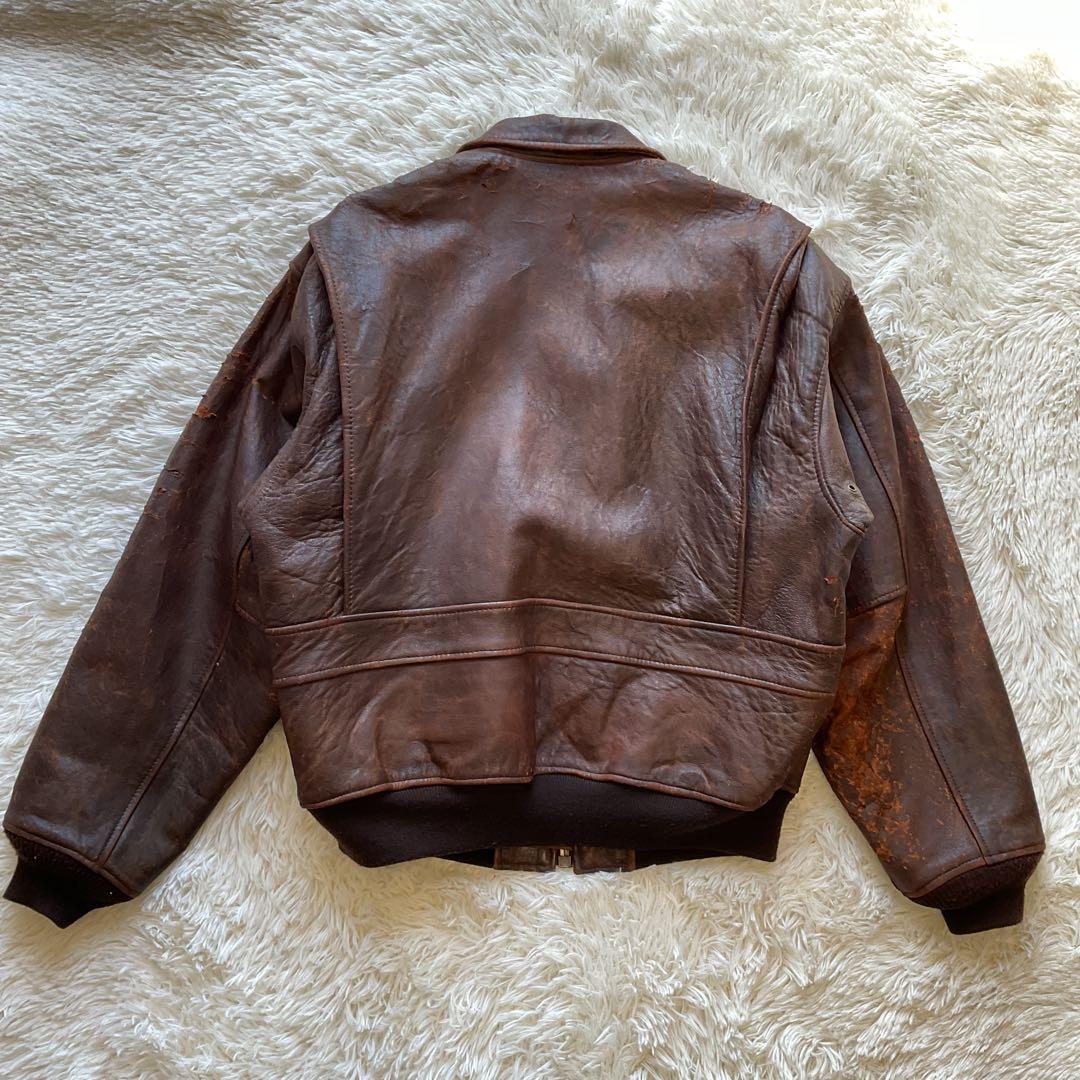 90's✨ AVIREX A-2 レザージャケット フライト 茶系 木村拓哉 M - メルカリ