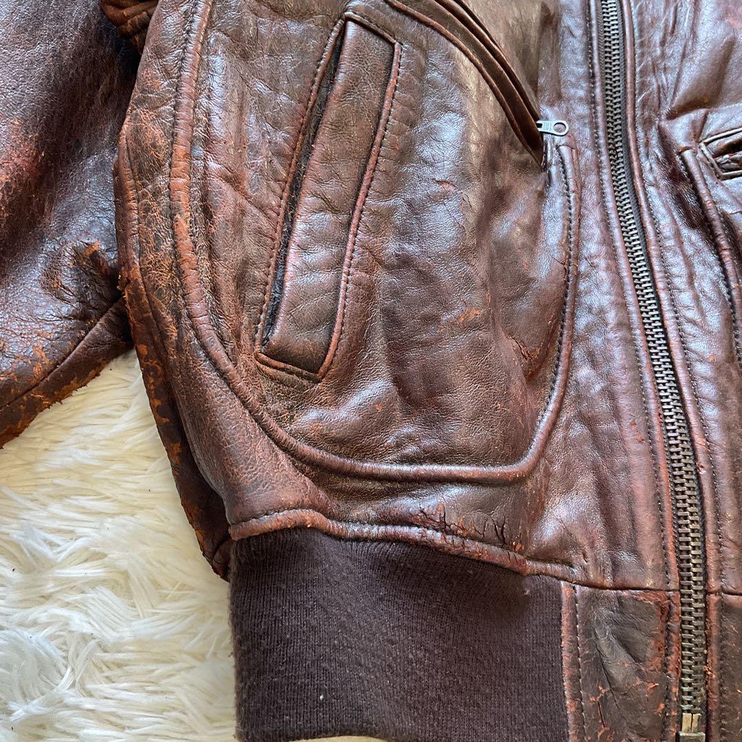 90's✨ AVIREX A-2 レザージャケット フライト 茶系 木村拓哉 M - メルカリ