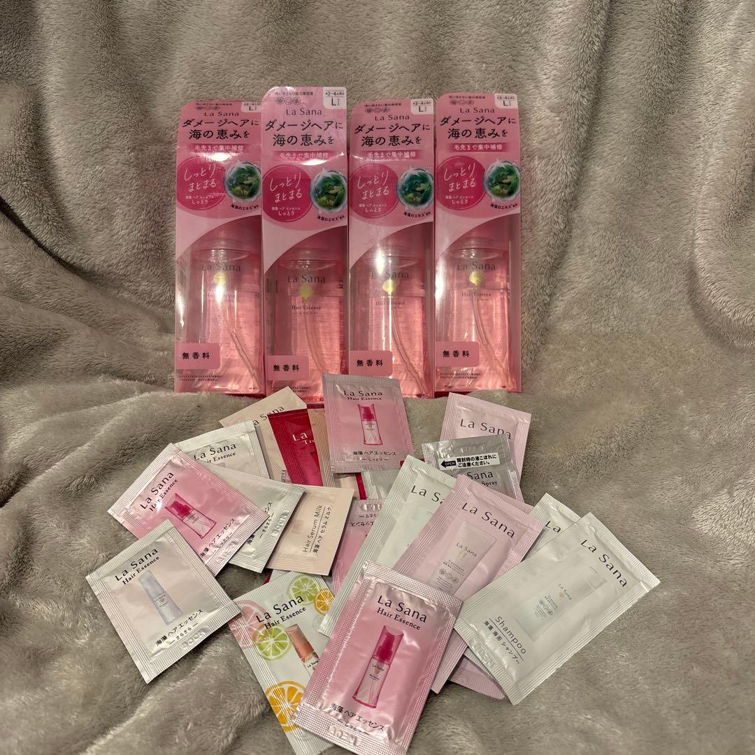 ラサーナ 海藻ヘアエッセンスしっとり Lサイズ120ml 4個セット 試供品つき