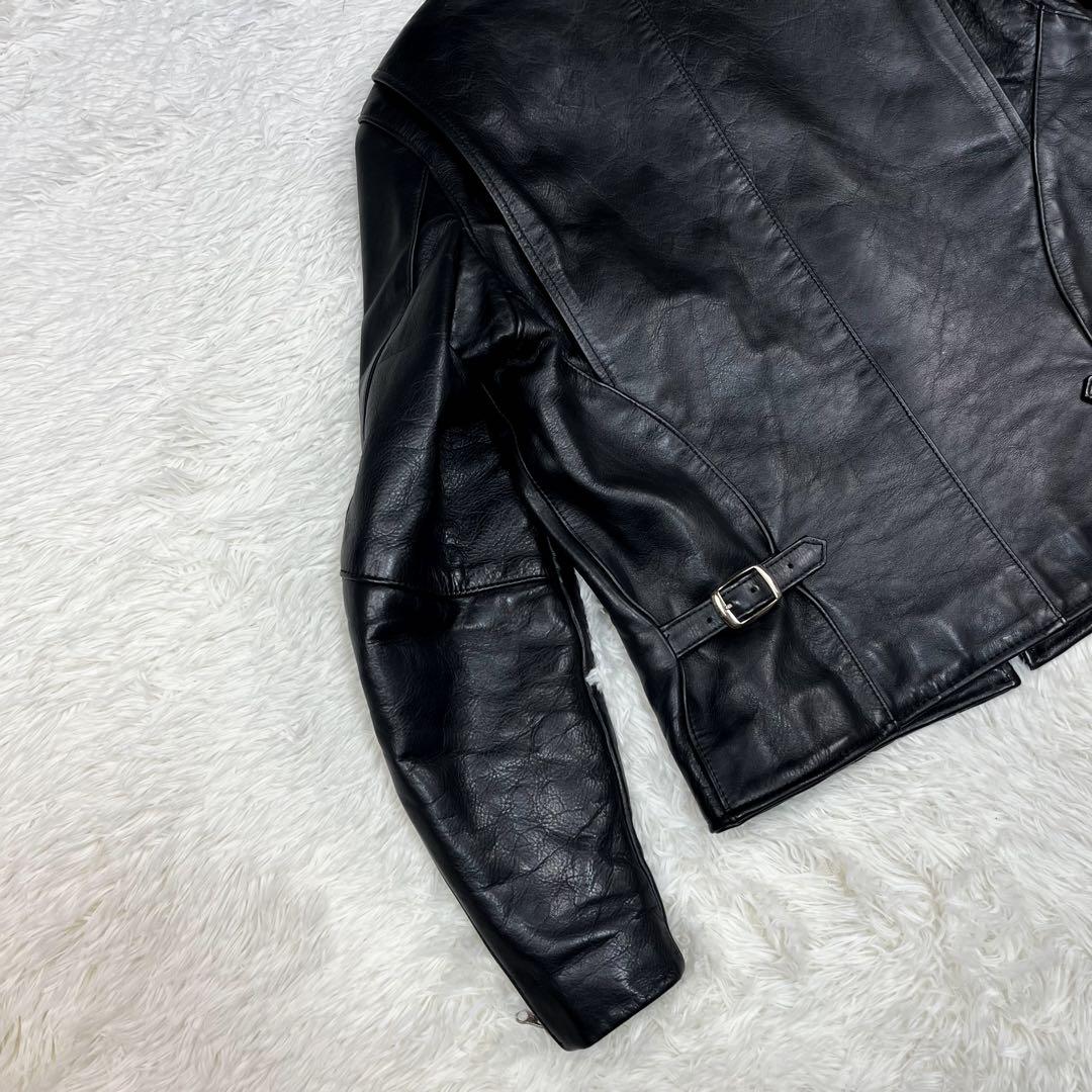 美品 バンソン 希少タイプD レザージャケット 裏地キルティング ロゴ総