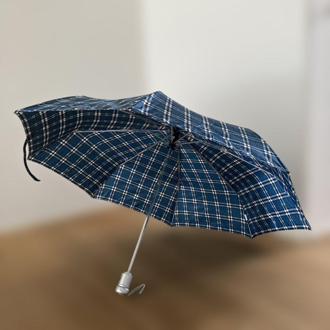 IDEAL ネイビー チェック柄 折りたたみ傘 - メルカリ