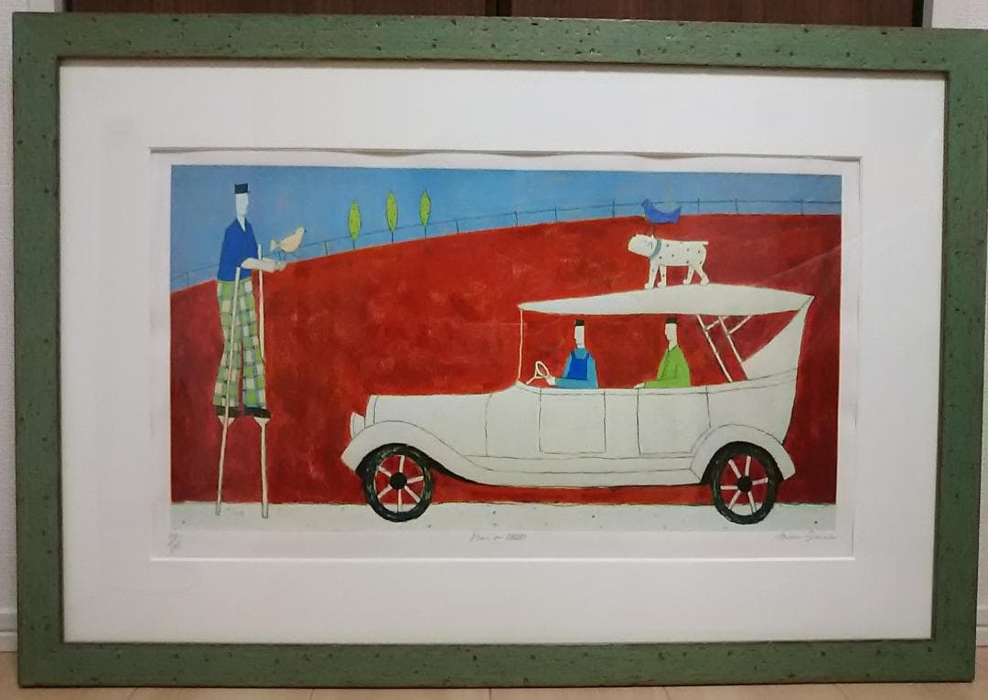 アノラスペンス　Annora Spence　版画　竹馬の紳士