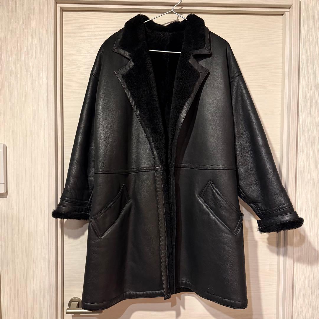 カルバンクライン ムートンコート ジャケット ブラック 本革