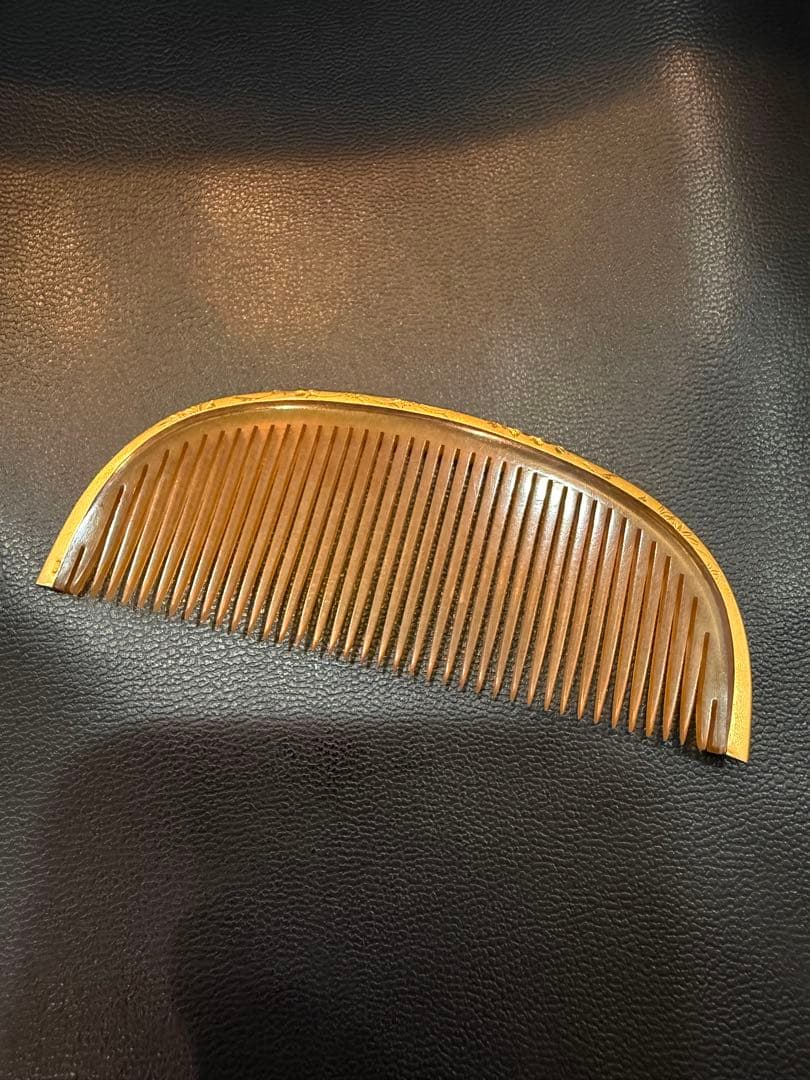 鼈甲 K20フレーム付 櫛（べっ甲櫛）総重量7g
