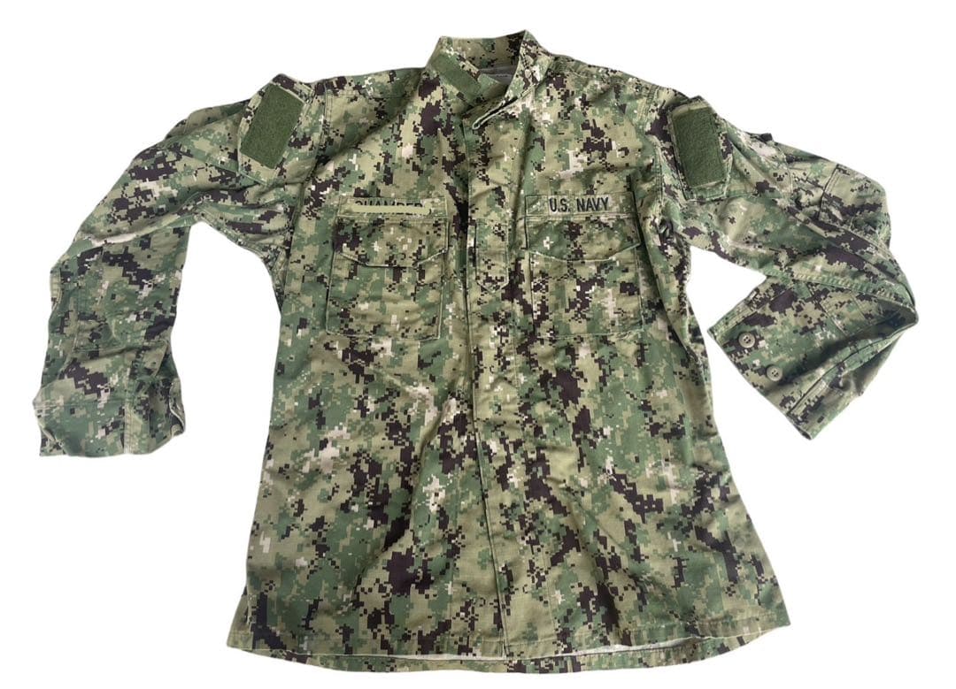 米海軍NAVY SAELs陸戦用戦闘服AOR2デジタル迷彩ジャケットL/Rサイズ