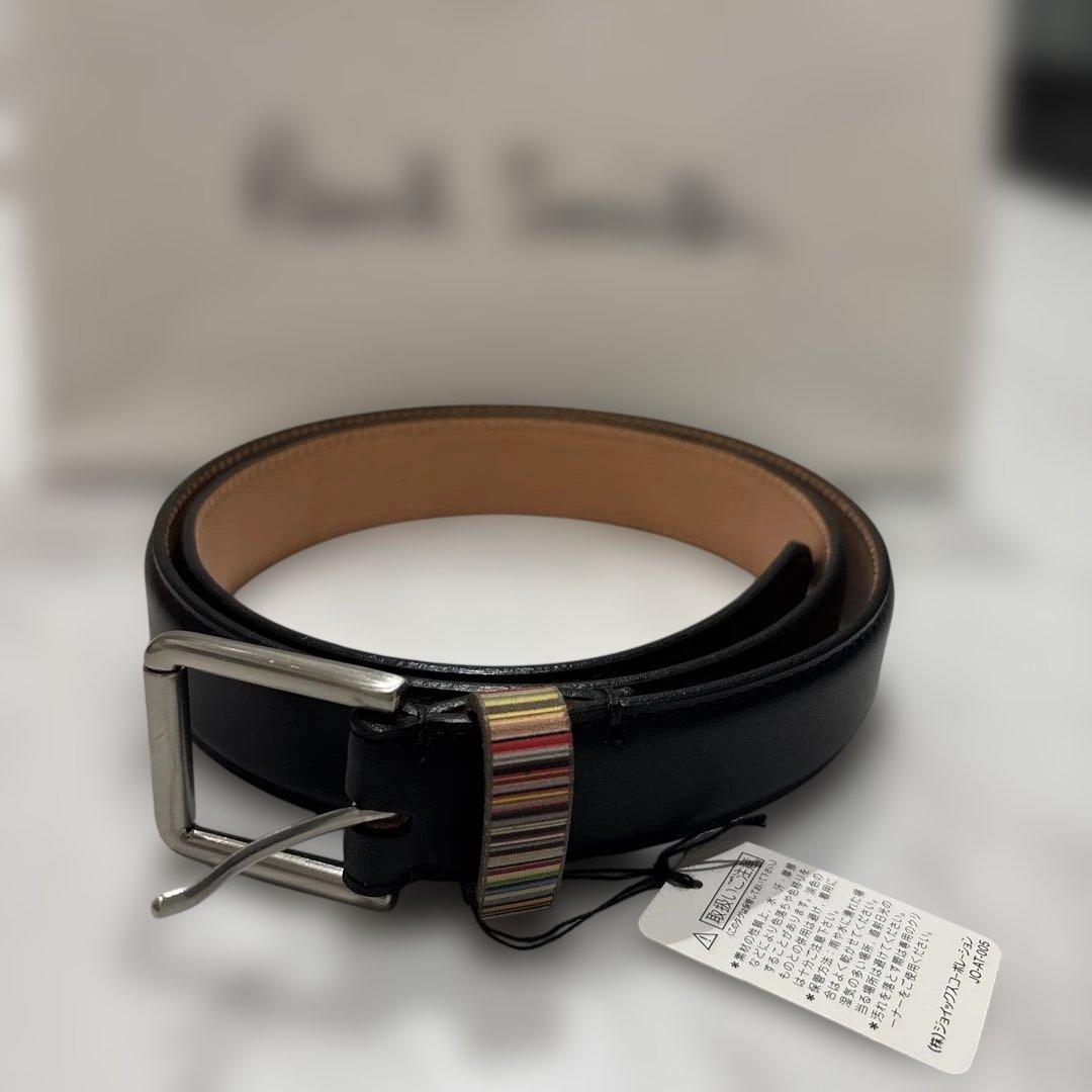Paul Smith ブラックレザーベルト XL