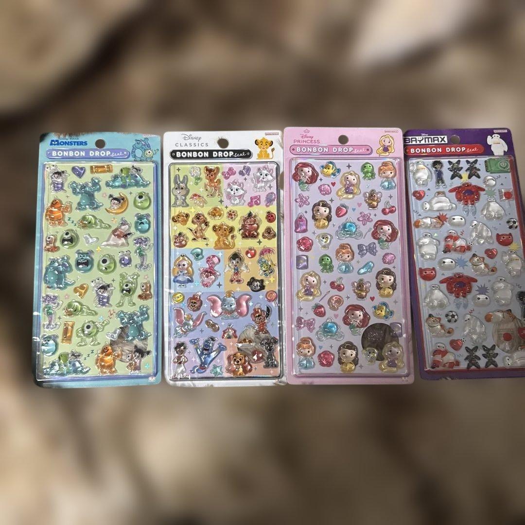 ボンボンドロップシール　ディズニー　4枚セット