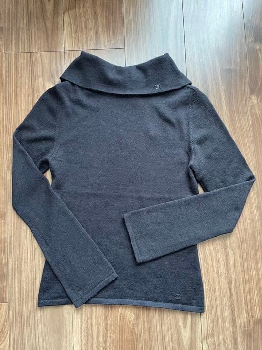 クリーニング済CHANEL黒カシミア 70％シルク30%