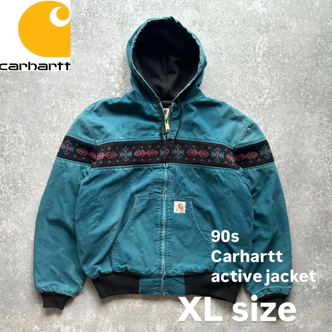 90s Carhartt アクティブジャケット カーハート ネイティブXL - メルカリ