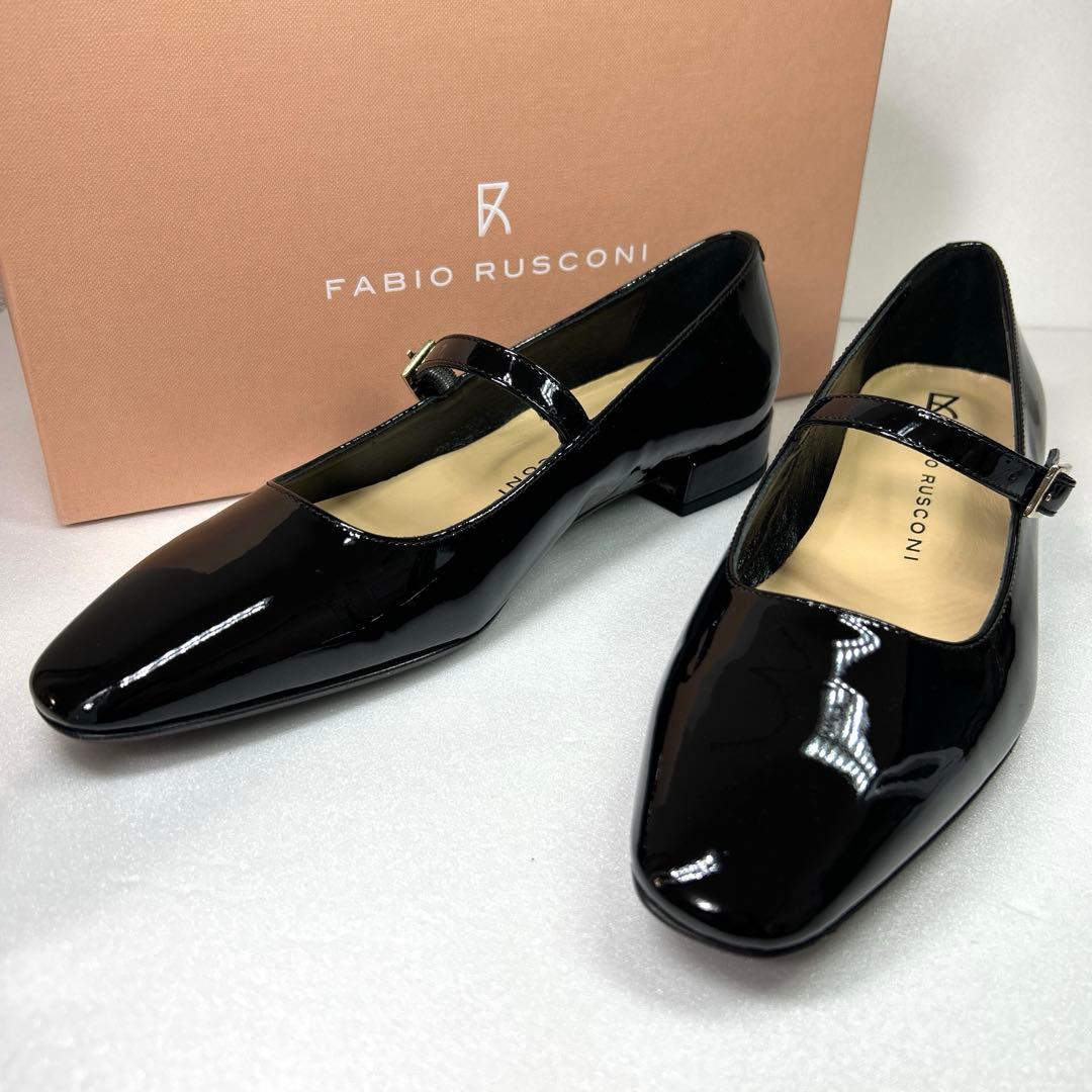 【未使用級】箱付 FABIO RUSCONI ストラップシューズ 37 パンプス