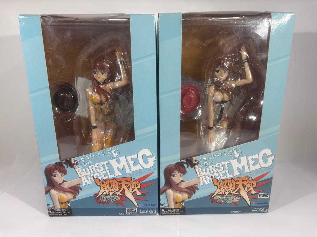 【未開封品】バーストエンジェル メグ フィギュア ホワイト イエロー 2体セット Creators'Labo ＃002 爆裂天使 メグ （通常版） 1/7 完成品フィギュア
