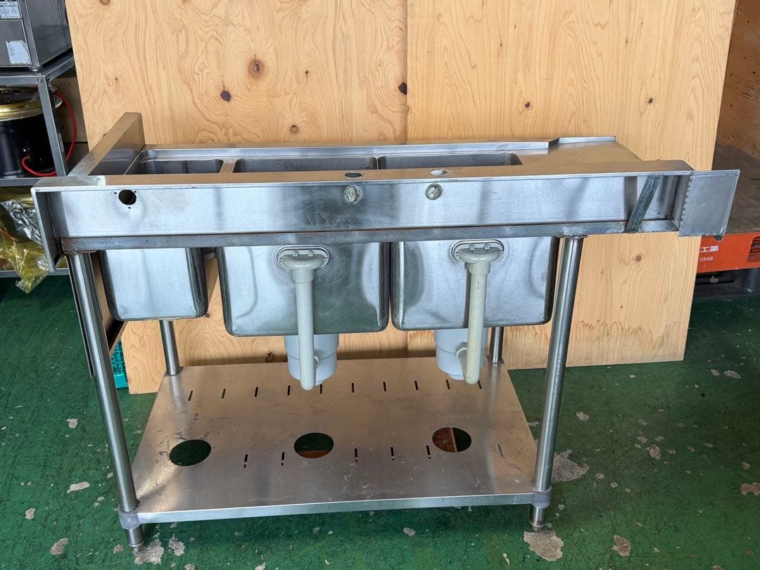 マルゼン左ソルイド2槽シンクゴミ籠付 1250x650x800(+120) - メルカリ