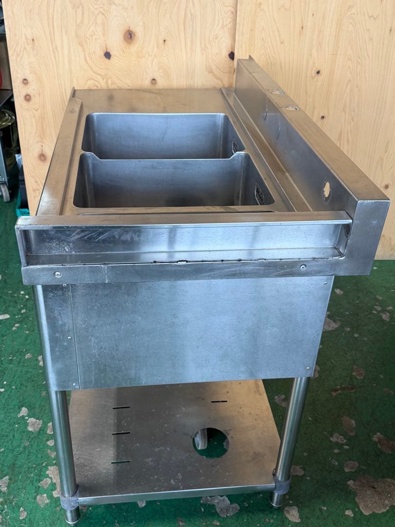 マルゼン左ソルイド2槽シンクゴミ籠付 1250x650x800(+120) - メルカリ