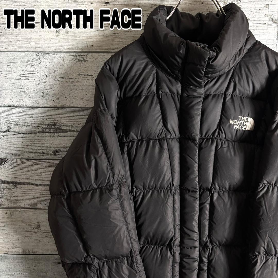 ザノースフェイス ダウンジャケット 600フィル　刺繍ロゴ　レディースM　黒