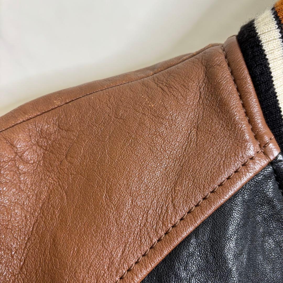 極美品 COACH スタジャン オールレザー ジャケット バイカラー