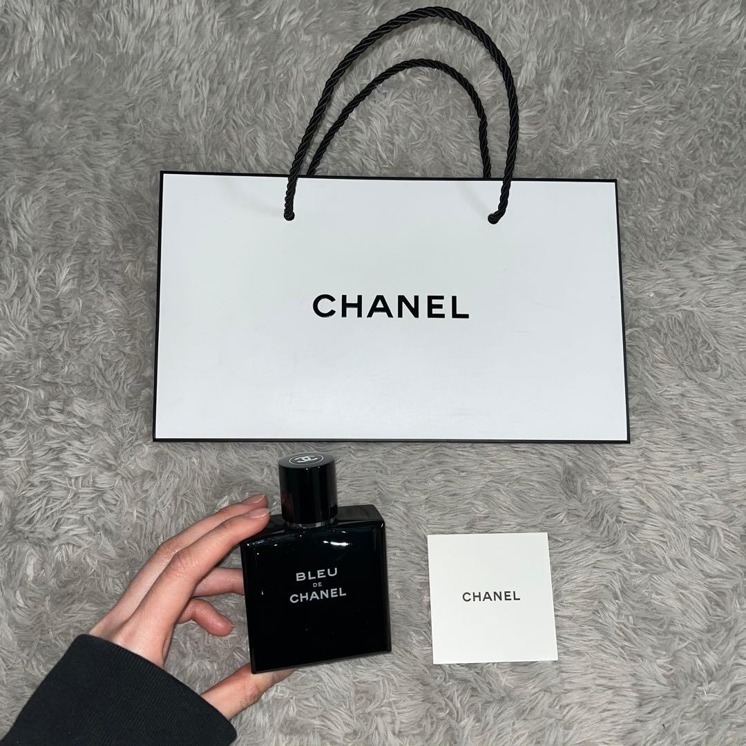【 CHANEL 】香水 BLUE DE CHANEL ショップ袋＋ムエット紙付