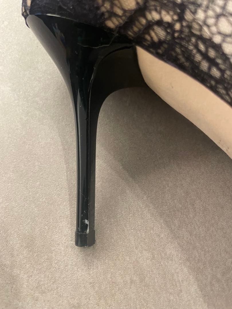 JIMMY CHOO ブラックレース ハイヒール 36.5 - メルカリ