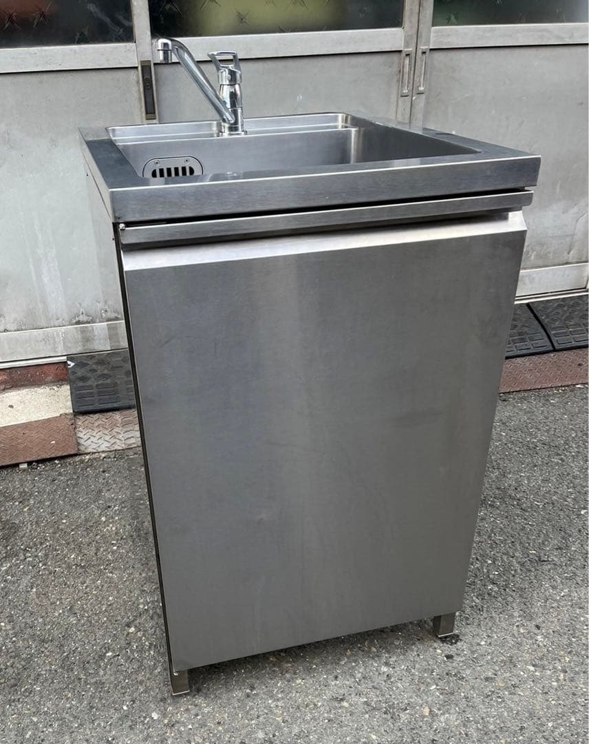 特注品 業務用 1槽シンク 混合水栓 蛇口付き 幅600×奥700×高さ940