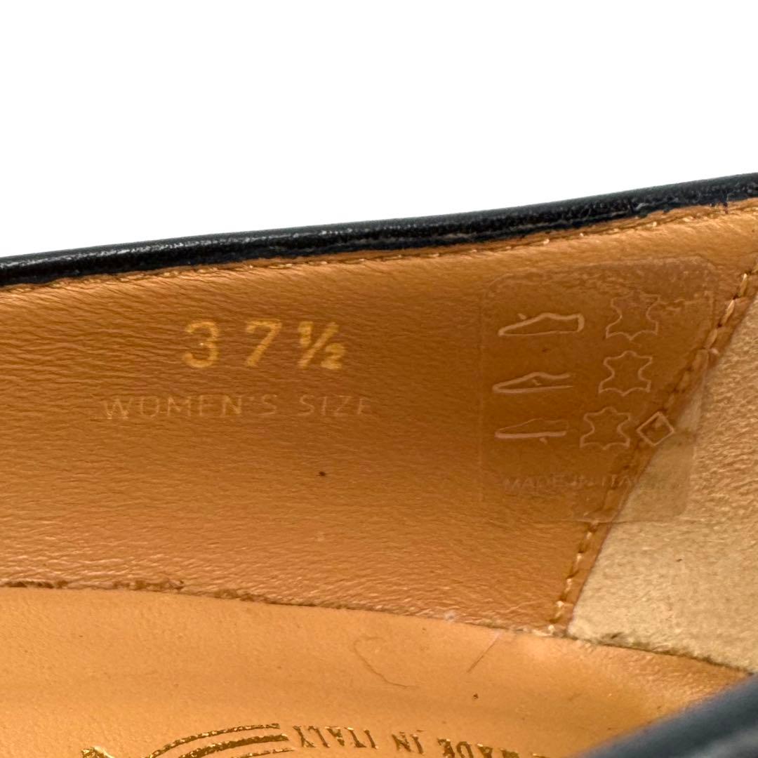 【Tod's】トッズ（24.5cm） メタルチェーン パンプス スクエアトゥ
