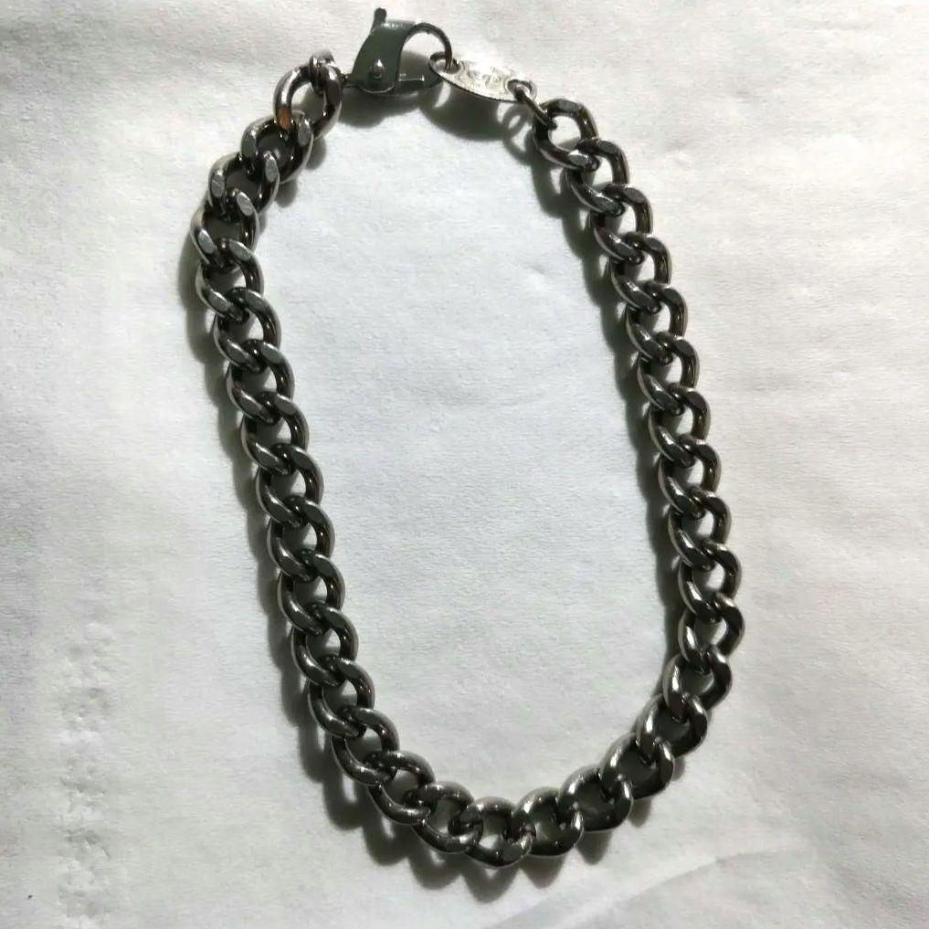 美品 phiten ファイテン チタン チェーン ブレスレット 17㎝
