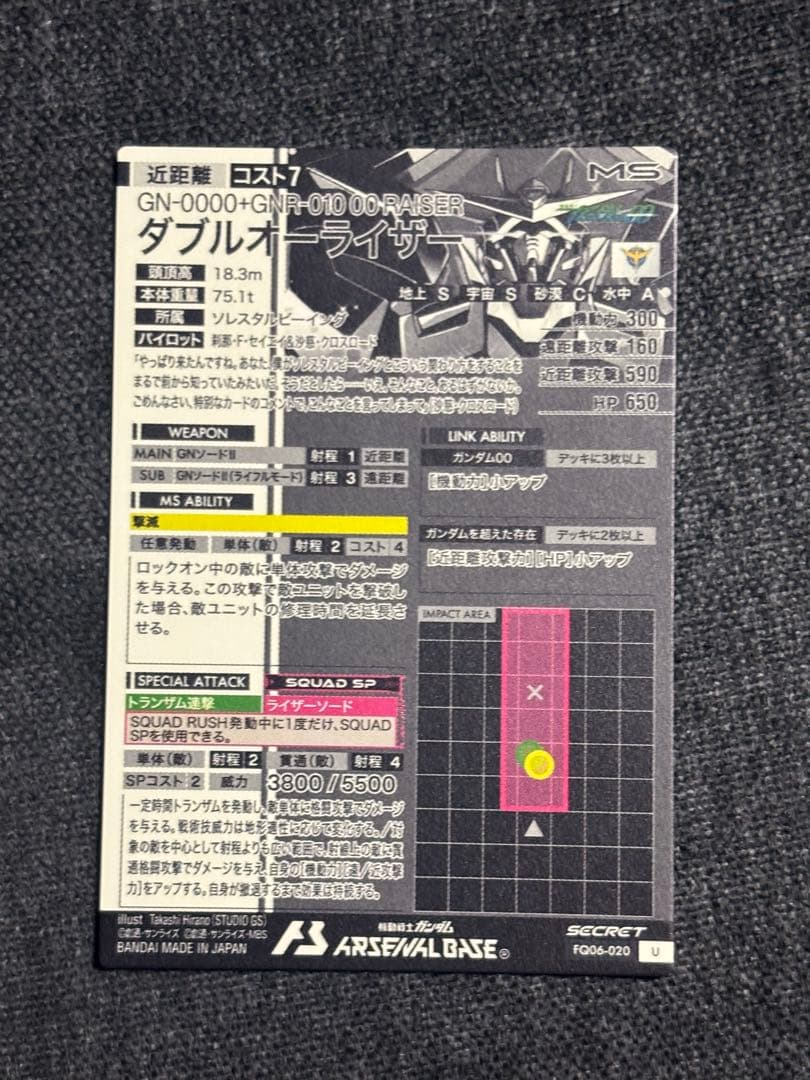 ガンダムアーセナルベース ダブルオーライザー シークレット シク SEC