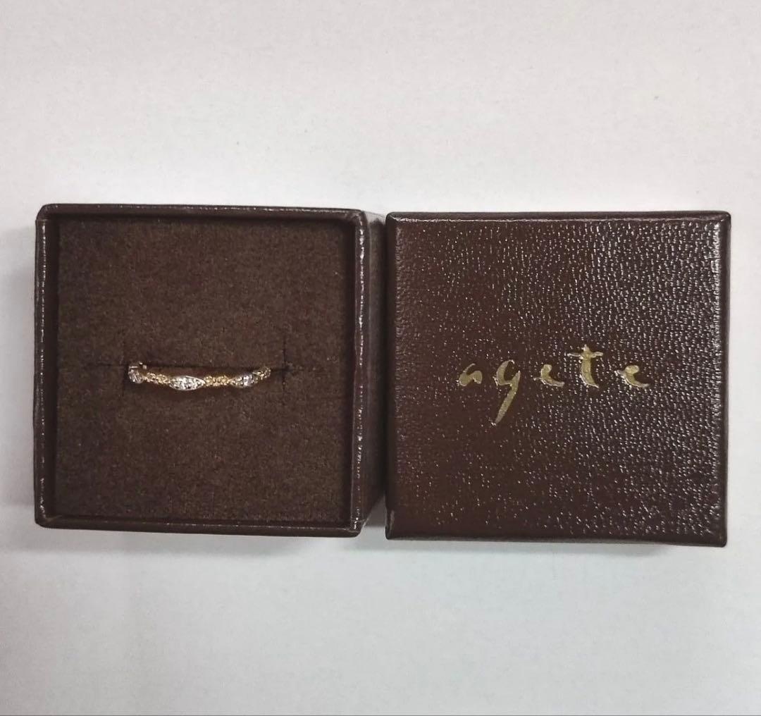 agete 10K カルムリング　ダイヤモンドリング　0.06ct 7号