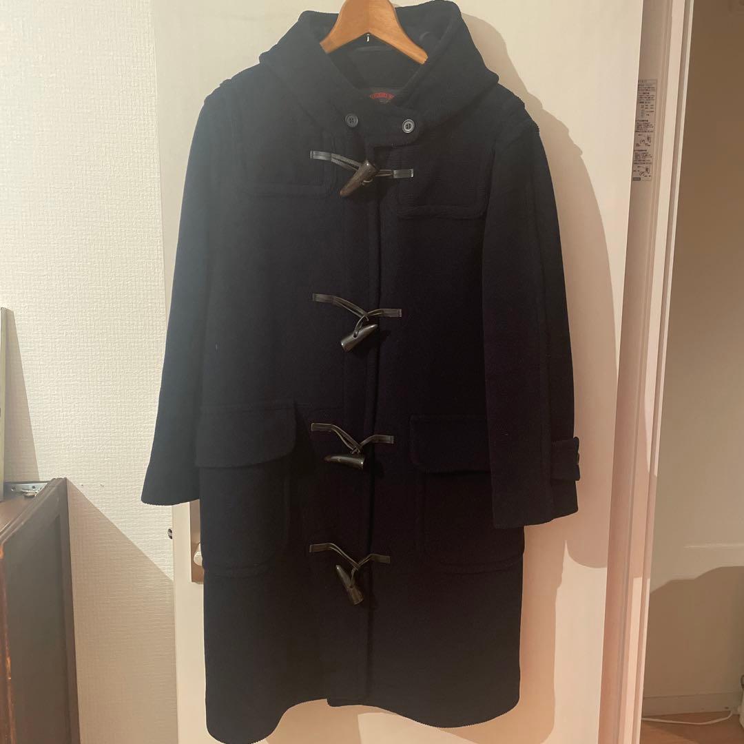 希少　OLD ENGLAND ネイビー ダッフルコート　ヘリンボーン