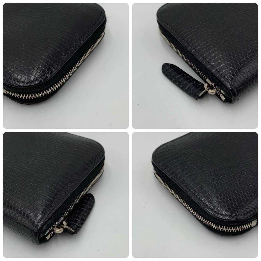 美品］カミーユフォルネ リザード ラウンドジップ フランス製 ダーク