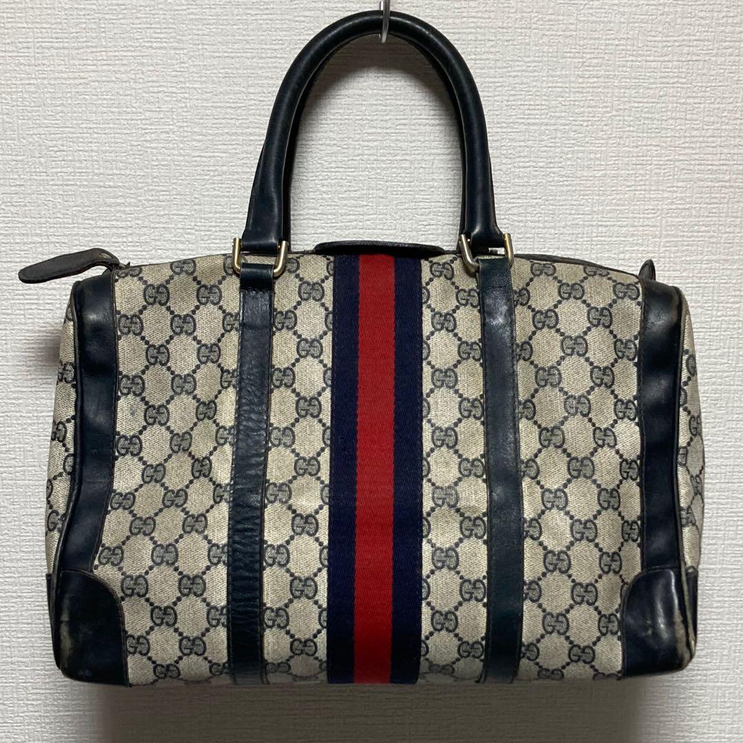 GUCCI ボストンバッグ オールドグッチ シェリーライン GG柄 スプリーム