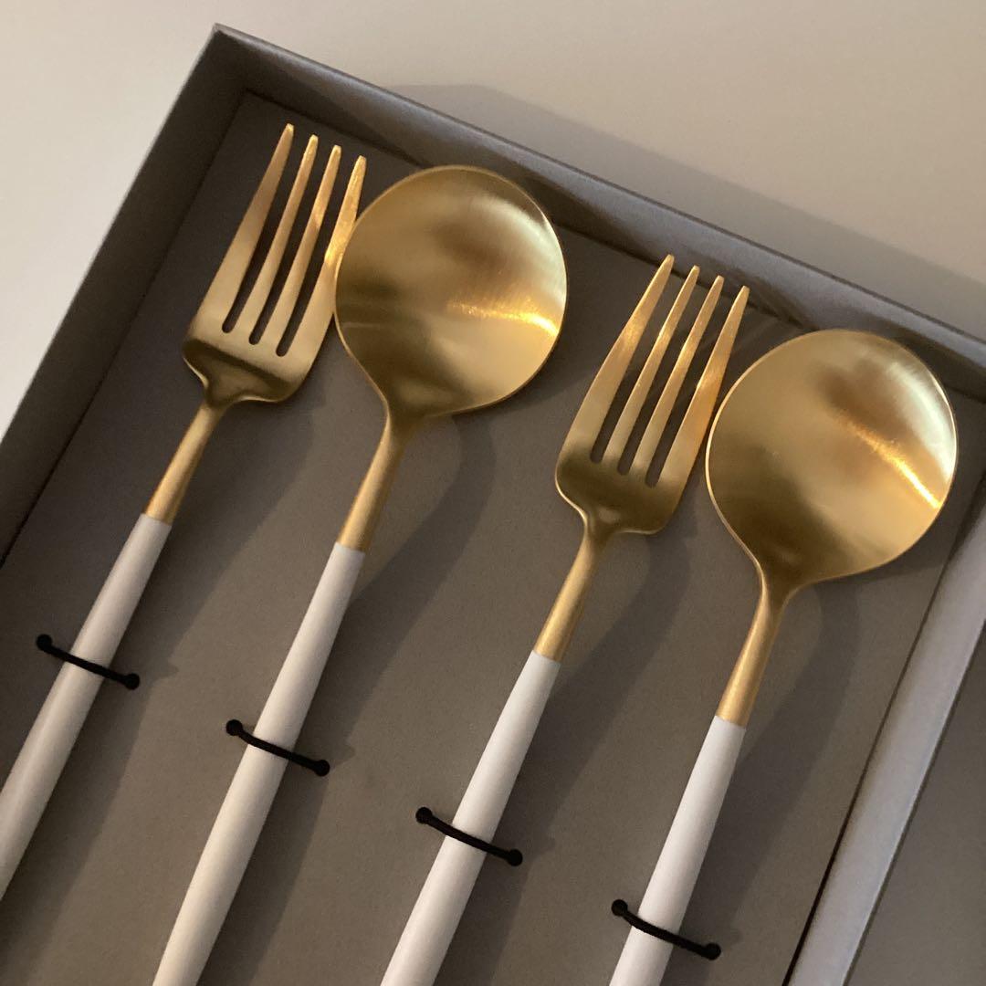 ゴールド ホワイト カトラリーセット