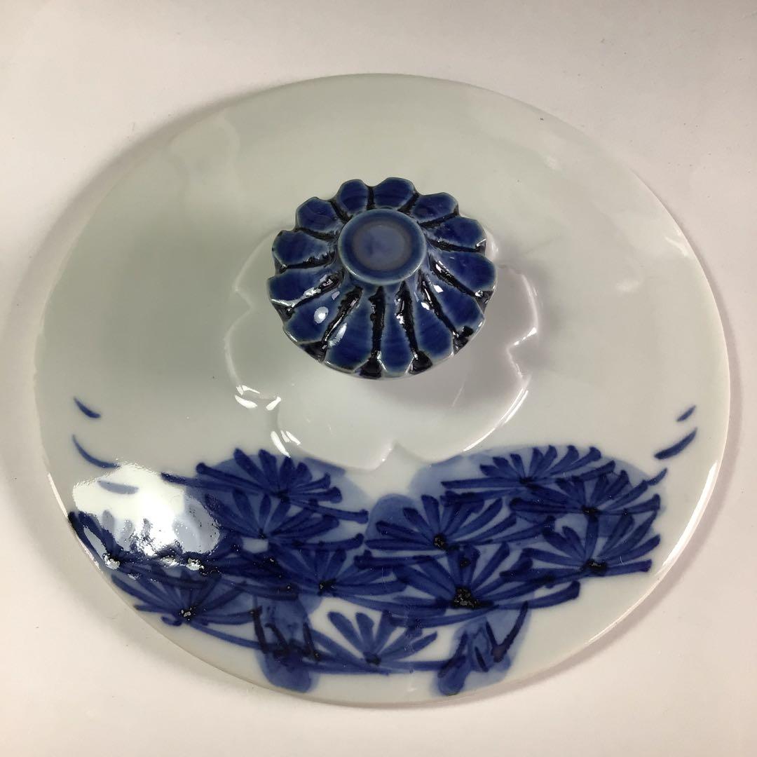 Ｒ５０５　水指　『篠田義一造』『染付松絵』　共箱　茶道具