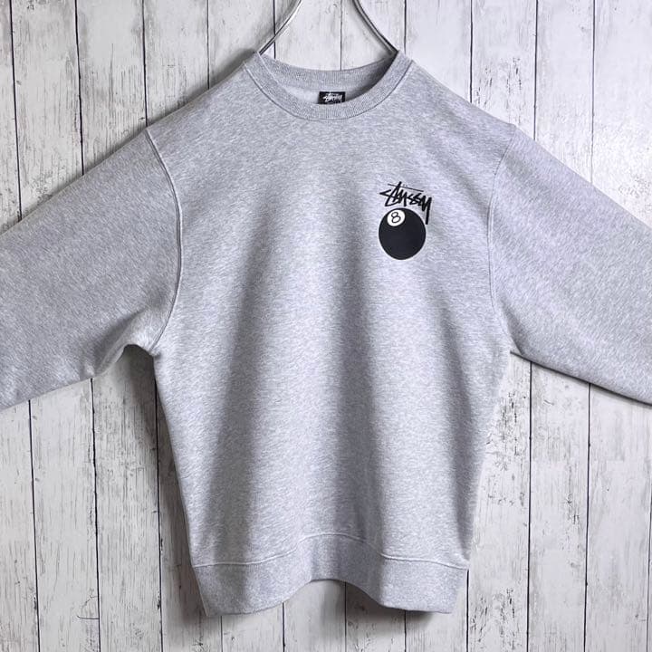 新品】ステューシー 両面プリント 8ボール トレーナー スウェット L 灰