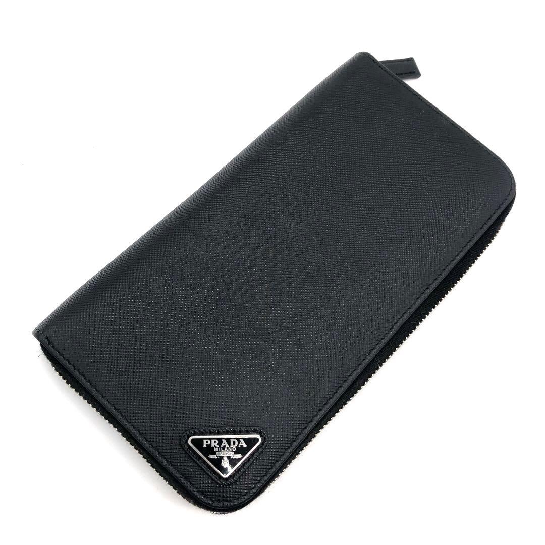 極美品✨プラダ　 サフィアーノレザー　長財布 ラウンドファスナー 極美品✨プラダ 長財布 ラウンドファスナー シャイン サフィアーノ