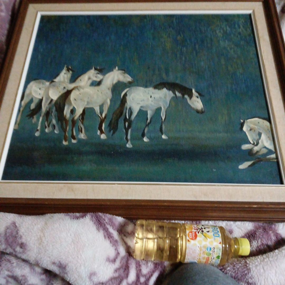 JAMES 馬の群れ 絵画　古物アンティーク　午年