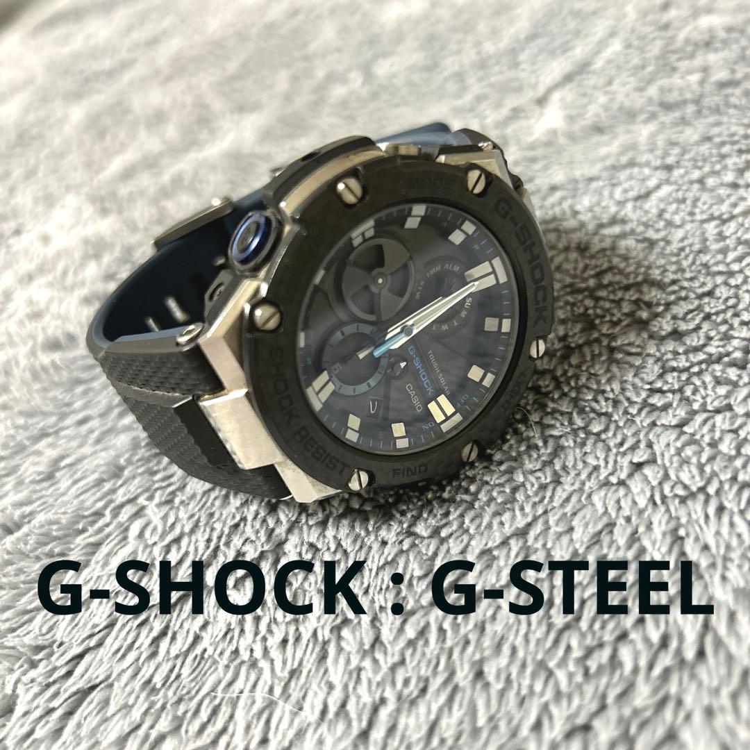 【使用品】CASIO GST-B100 G-SHOCK ブラック×ネイビー色 G-SHOCK ポイント最大6倍 Gショック CASIO カシオ タフソーラー GST