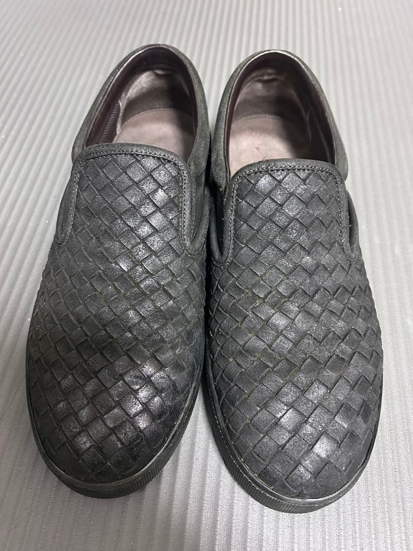 bottega veneta イントレチャート スリッポン スニーカー ブラック