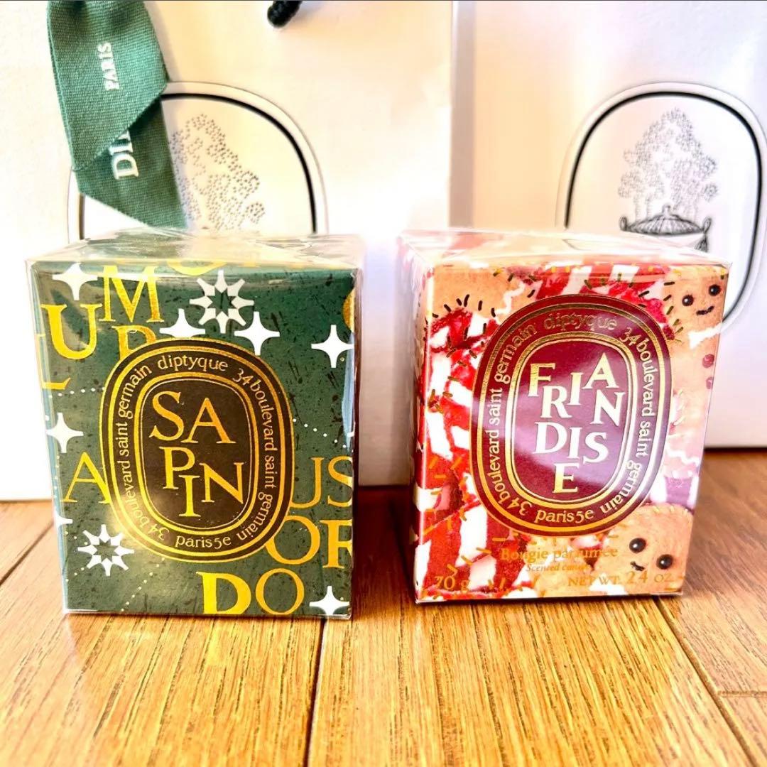 Diptyque ミニキャンドルセット ＊70g×2＊ショッパー&巾着付き
