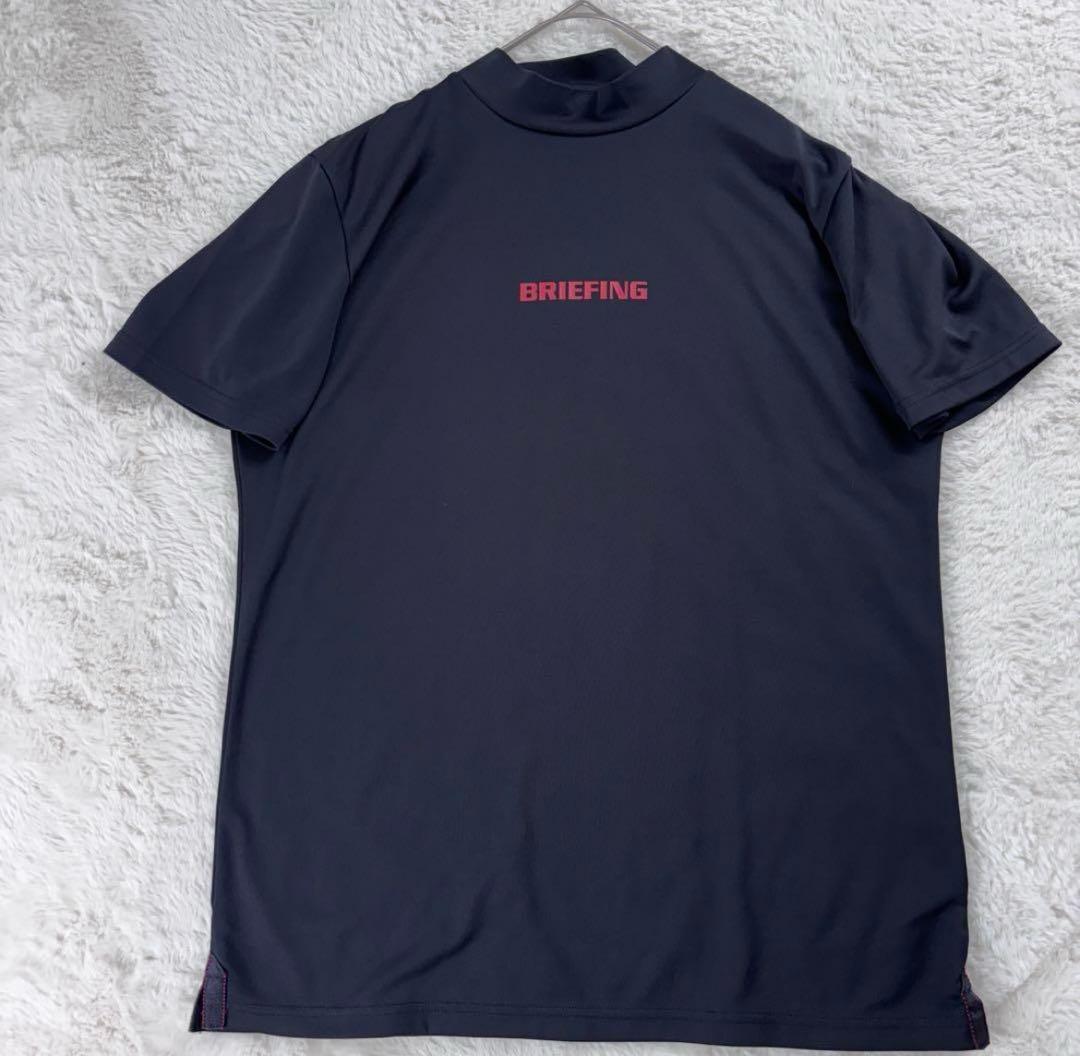 美品 ブリーフィング ゴルフ モックネック ブラック L 半袖シャツ