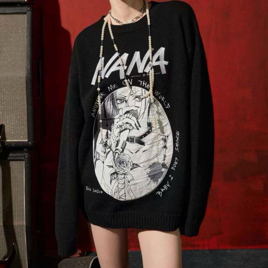 NANA グラフィック 長袖 ニットセーター nana ナナ