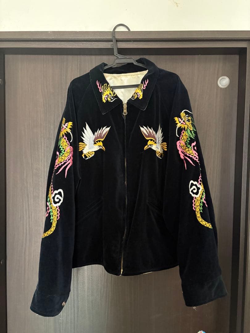 沖縄刺繍ベルベットスカジャン 楽天市場】沖縄別珍リバーシブルスカジャン HOSUコラボスカジャン 花旅