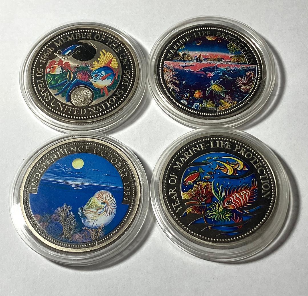 パラオ 1ドル カラーコイン 海洋生物保護 記念硬貨 4枚セット (2