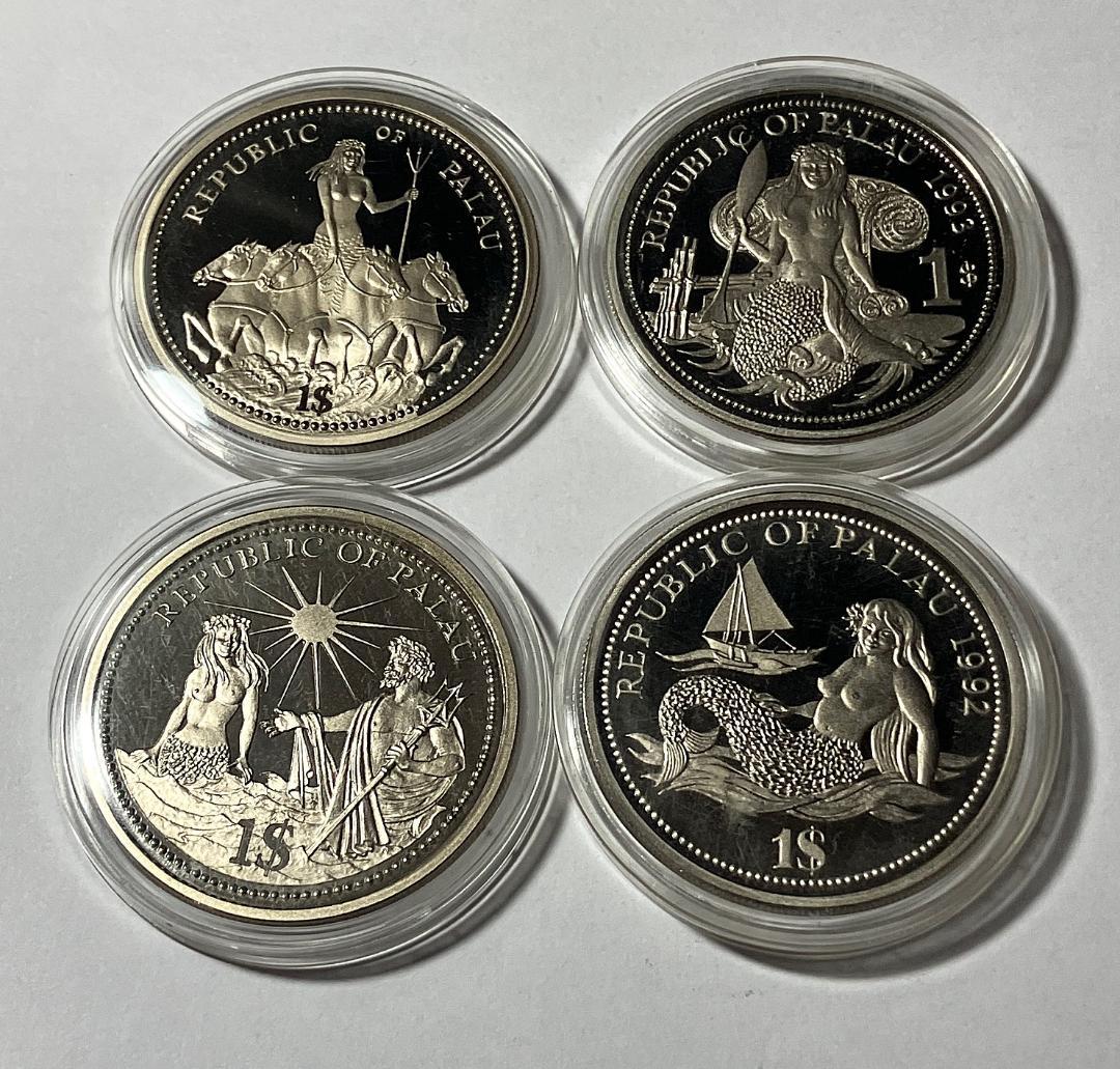 パラオ 1ドル カラーコイン 海洋生物保護 記念硬貨 4枚セット (2