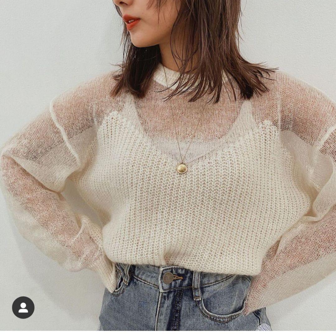 トップス Ameri vintage BUSTIER PATTERN KNIT