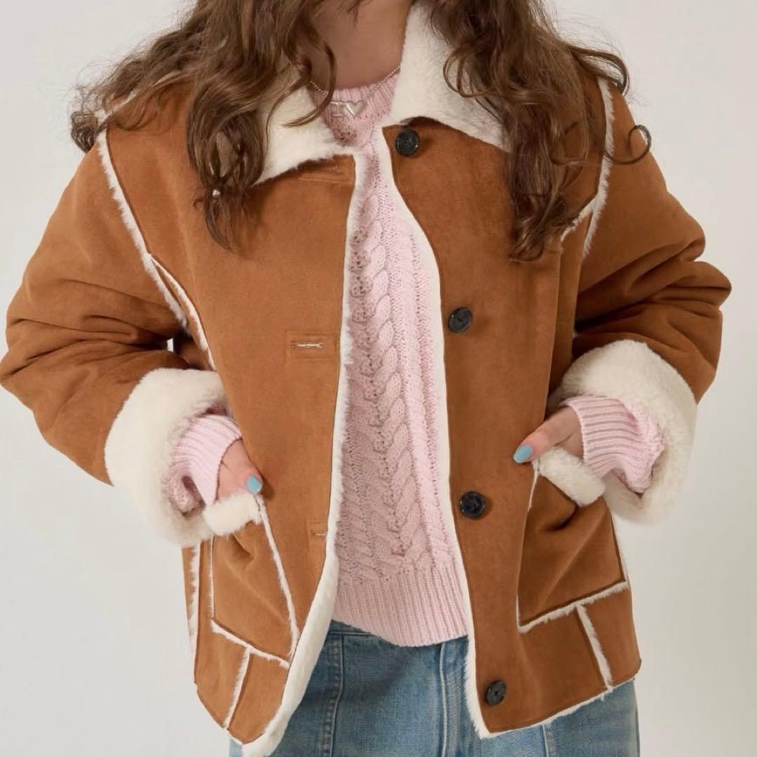 TINA:JOJUN フェイクスエードアウター ブラウン Special-Price-SALE フェイクスエード ショートジャケット TINA：JOJUN