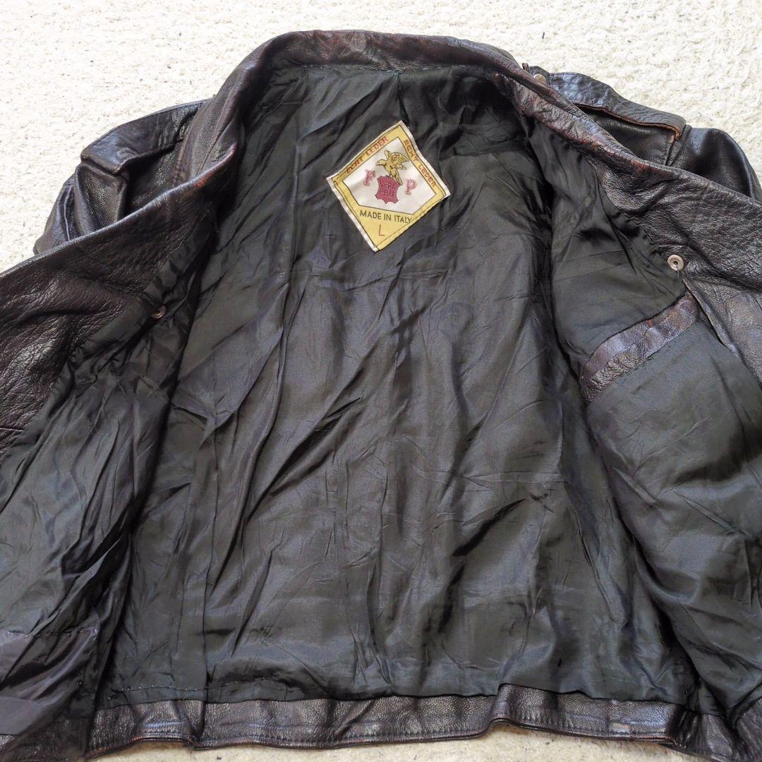 1-47 イタリア製 VERA PELLE ダブルライダース 本革 レ