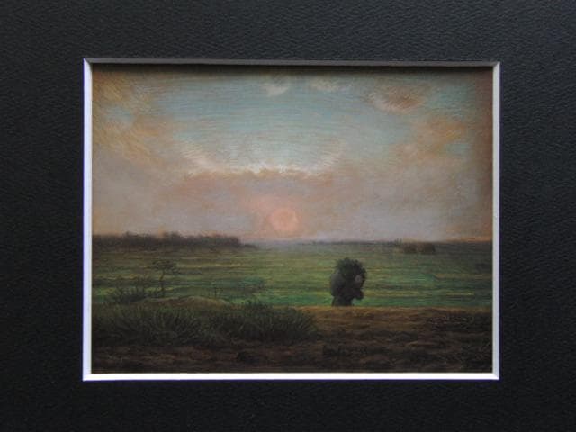 ジャン＝フランソワ・ミレー、【薪拾い、夕陽】、希少画集画より