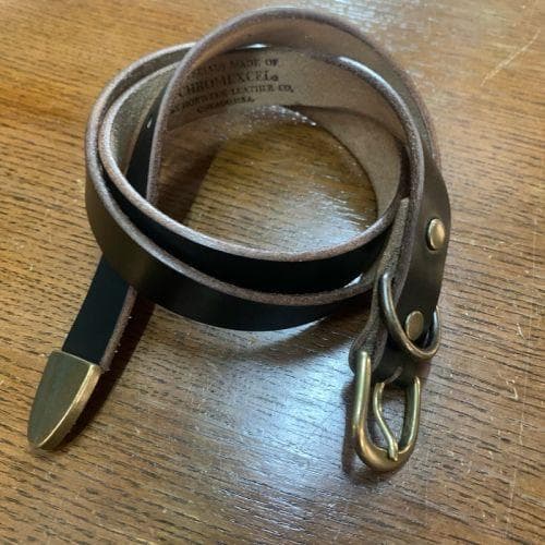 新品　アートブラウン　クロムエクセルレザー　ナローレンジャーベルト　黒サイズ３２
